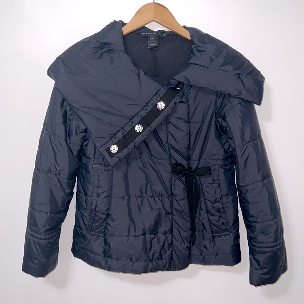 Marc by Marc Jacobs puffer jacket cowl neck - navy blue
